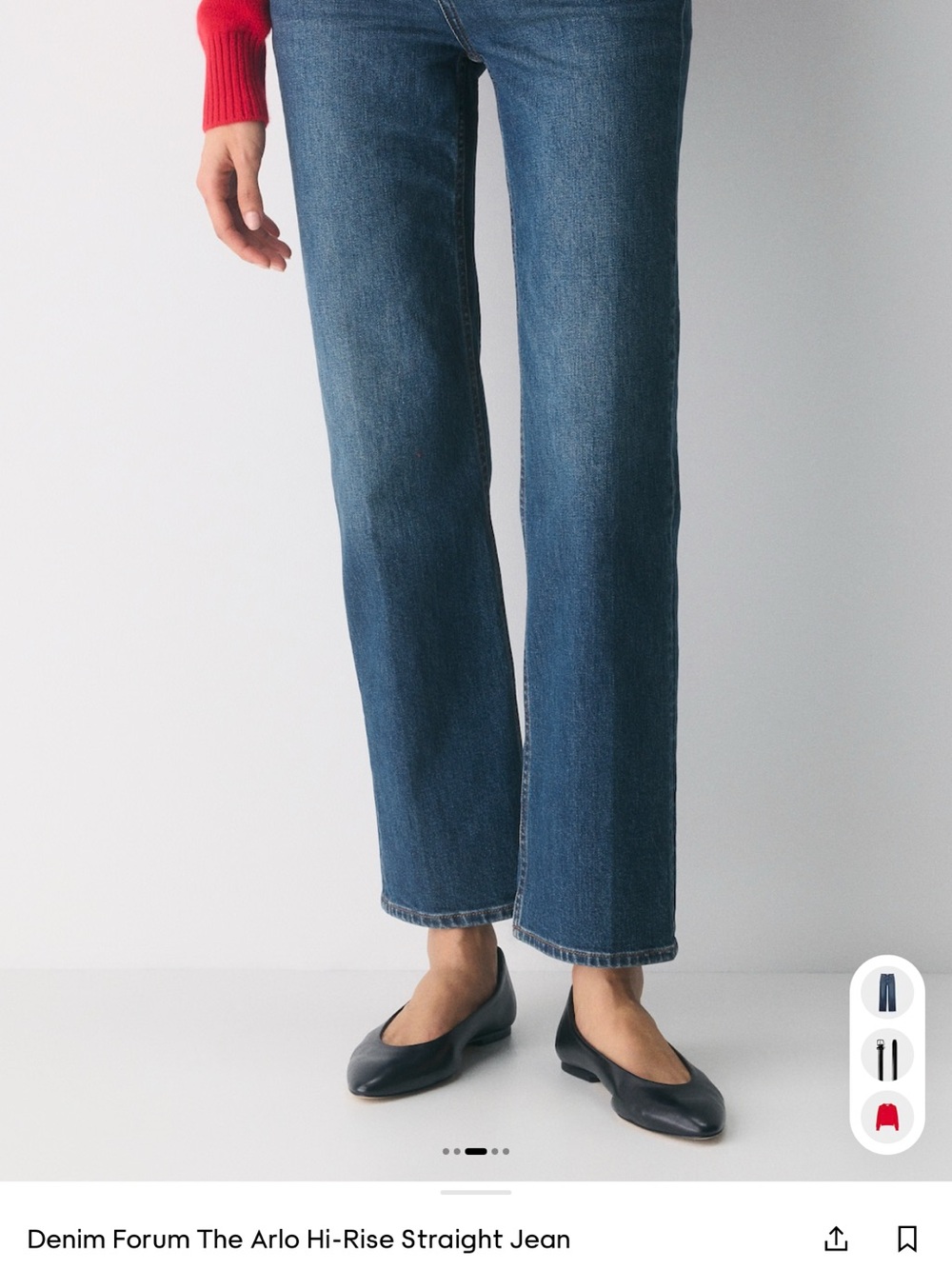 Aritzia Denim Forum Straight Leg Jeans in Dark Blue